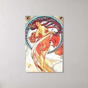 Alphonse Mucha Dance Art Nouveau Painting Canvas Afdruk