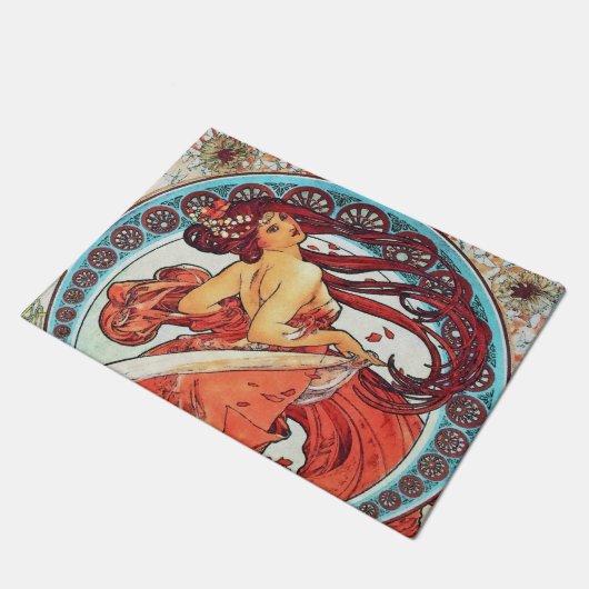 Alphonse Mucha Dance  Art Nouveau Painting Deurmat (Schuin)