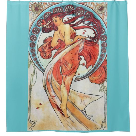 Alphonse Mucha Dance  Art Nouveau Painting Douchegordijn (Voorkant)
