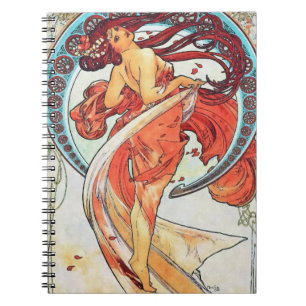 Alphonse Mucha Dance  Art Nouveau Painting Notitieboek