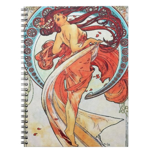 Alphonse Mucha Dance Art Nouveau Painting Notitieboek (Voorkant)