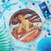 Alphonse Mucha Dance  Art Nouveau Painting Papieren Bordje (Feest)