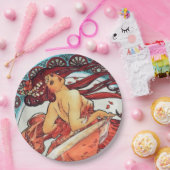 Alphonse Mucha Dance  Art Nouveau Painting Papieren Bordje (Feest)