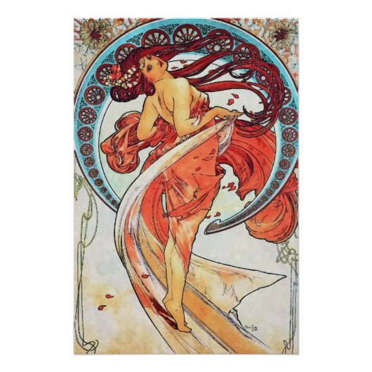 Alphonse Mucha Dance  Art Nouveau Painting Poster (Voorkant)