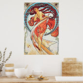 Alphonse Mucha Dance  Art Nouveau Painting Poster (Keuken)