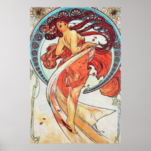 Alphonse Mucha Dance Art Nouveau Painting Poster