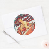 Alphonse Mucha Dance  Art Nouveau Painting Ronde Sticker (Envelop)