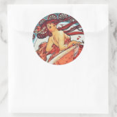 Alphonse Mucha Dance  Art Nouveau Painting Ronde Sticker (Tas)