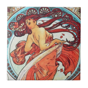 Alphonse Mucha Dance Art Nouveau Painting Tegeltje