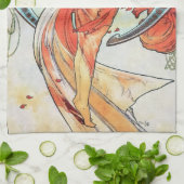 Alphonse Mucha Dance  Art Nouveau Painting Theedoek (Gevouwen)