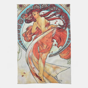 Alphonse Mucha Dance  Art Nouveau Painting Theedoek