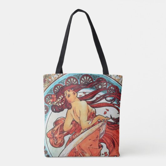 Alphonse Mucha Dance  Art Nouveau Painting Tote Bag (Achterkant)