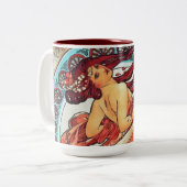 Alphonse Mucha Dance  Art Nouveau Painting Tweekleurige Koffiemok (Voorkant links)