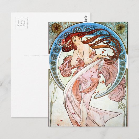 Alphonse Mucha Dance Briefkaart (Voorkant / Achterkant)