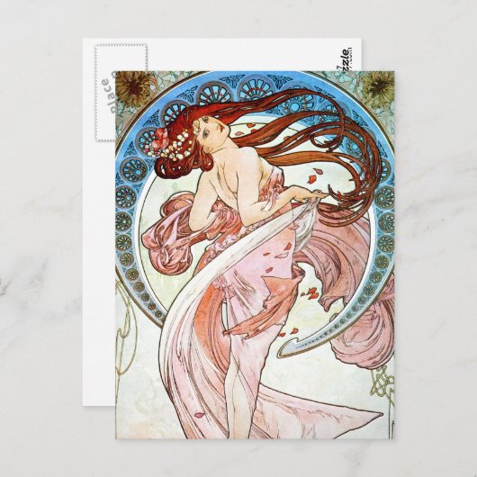 Alphonse Mucha Dance Briefkaart (Voorkant / Achterkant)