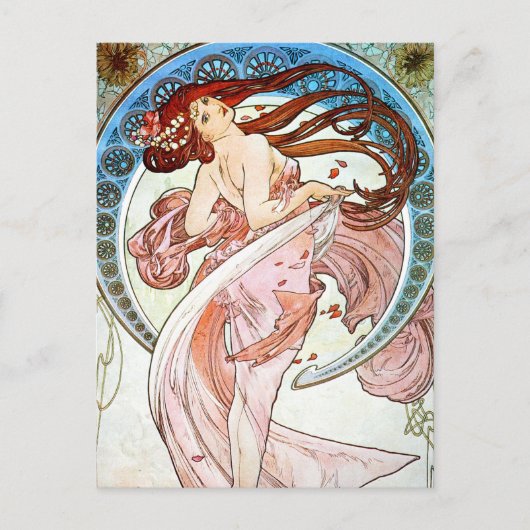 Alphonse Mucha Dance Briefkaart (Voorkant)