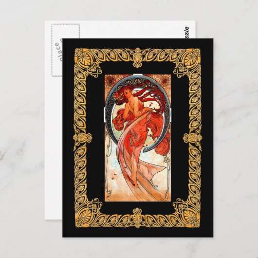 Alphonse Mucha - Dance Briefkaart (Voorkant / Achterkant)