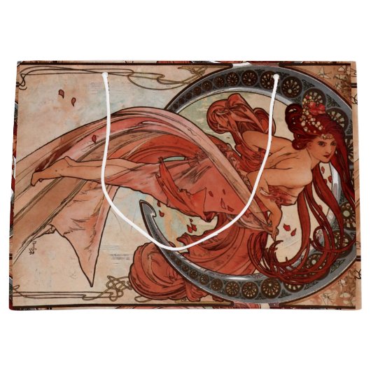 Alphonse Mucha Dance Gift Bag Large Cadeautasje (Voorkant)