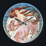 Alphonse Mucha Dance Grote Klok<br><div class="desc">Het A Dancing Meisje van Alphonse Mucha Illustration Of met Lang Stromend Haar dat door een SierMaan zoals Structuur wordt omringd.

Voor een volledige lijn van Art deco en het bezoek https://rolandosgiftshop.com/alphonse-mucha-reproductions/ van de Reproducties van de Jugendstil</div>