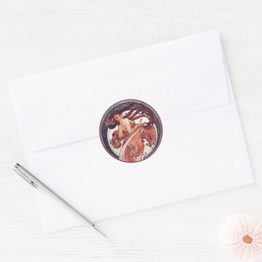Alphonse Mucha - Dance Ronde Sticker (Envelop)