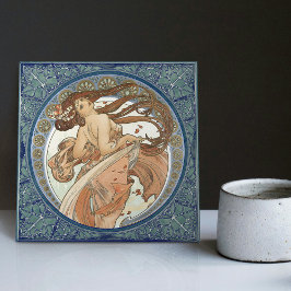 Alphonse Mucha "Dancing" Art  Tegeltje