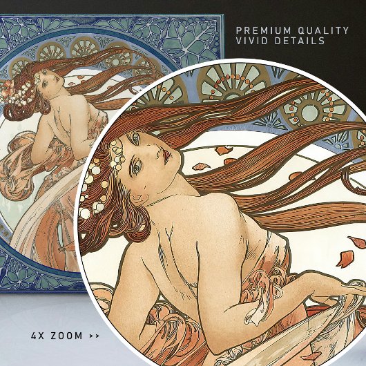 Alphonse Mucha "Dancing" Art Tegeltje