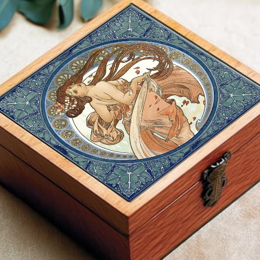 Alphonse Mucha "Dancing" Art  Tegeltje