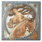 Alphonse Mucha "Dancing" Art  Tegeltje (Voorkant)