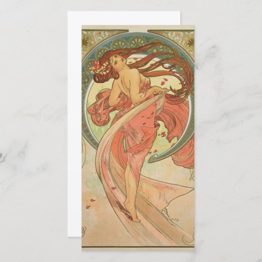 Alphonse Mucha - Dans Feestdagenkaart (Voorkant / Achterkant)