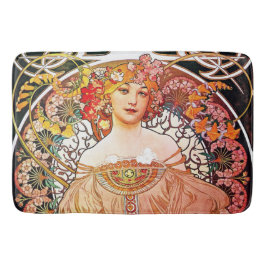 Alphonse Mucha Daydroom Floral  Art Nouveau Badmat
