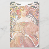 Alphonse Mucha Daydroom Floral  Art Nouveau Briefpapier (Voorkant)