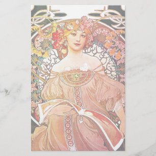 Alphonse Mucha Daydroom Floral  Art Nouveau Briefpapier