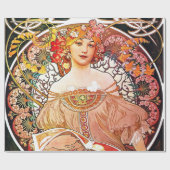 Alphonse Mucha Daydroom Floral Art Nouveau Cadeaupapier (Vlak)
