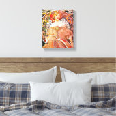 Alphonse Mucha Daydroom Floral  Art Nouveau Canvas Afdruk (Insitu (Slaapkamer))