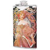 Alphonse Mucha Daydroom Floral  Art Nouveau Heupfles (Links)