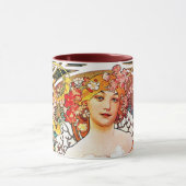 Alphonse Mucha Daydroom Floral  Art Nouveau Mok (Midden)