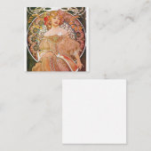 Alphonse Mucha - Daydroom Vierkante Visitekaartje (Voorkant / Achterkant)