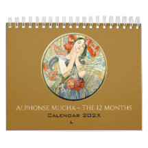 Alphonse Mucha De 12 maanden  Art Nouveau