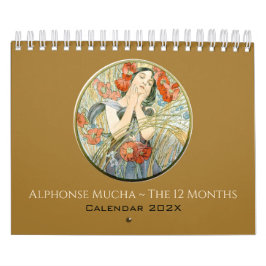 Alphonse Mucha De 12 maanden  Art Nouveau Kalender