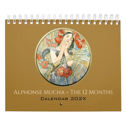 Alphonse Mucha De 12 Maanden Vintage Art Nouveau Kalender (Hoes)