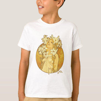 Alphonse Mucha - De bloemen T-shirt