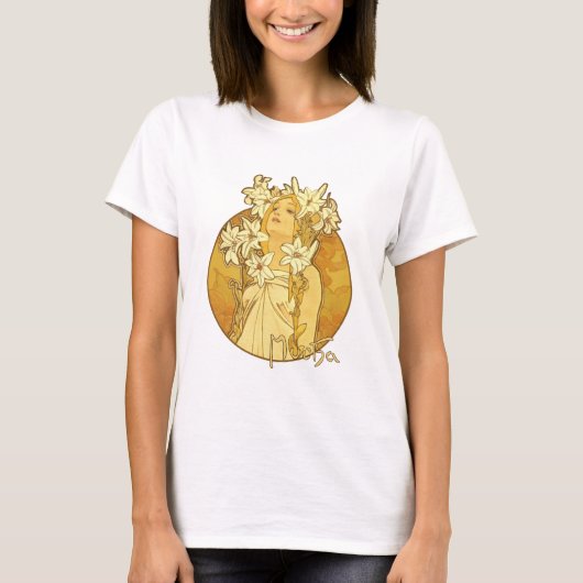 Alphonse Mucha - De bloemen T-shirt (Voorkant)