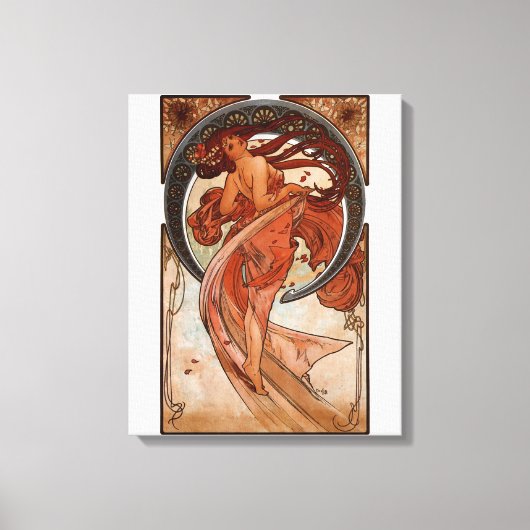 Alphonse Mucha De Dans Canvas Afdruk (Voorkant)