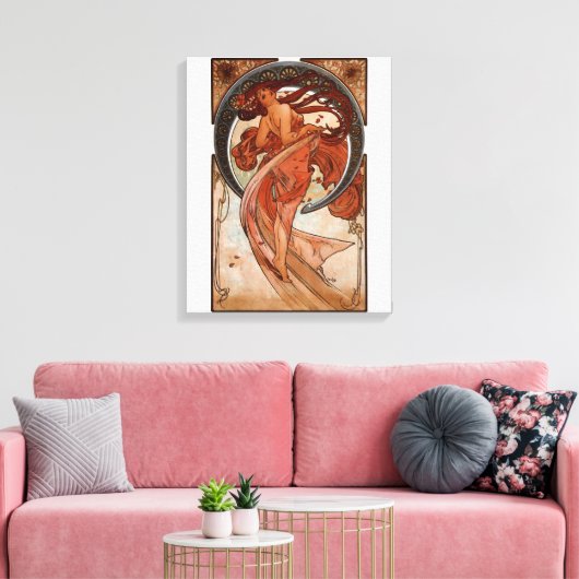 Alphonse Mucha De Dans Canvas Afdruk (Insitu (Woonkamer))