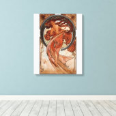 Alphonse Mucha De Dans Canvas Afdruk (Insitu (Houten vloer))