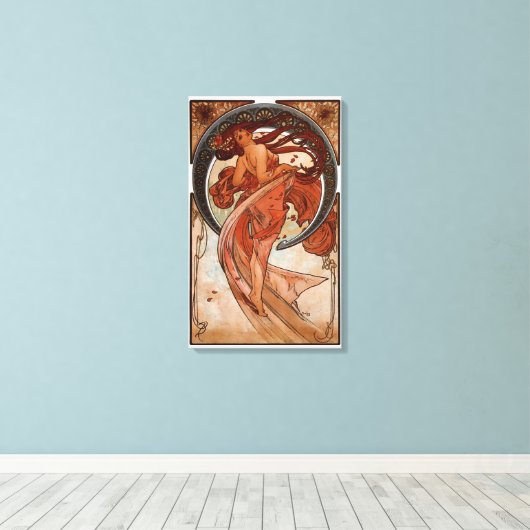 Alphonse Mucha De Dans Canvas Afdruk (Insitu (Houten vloer))