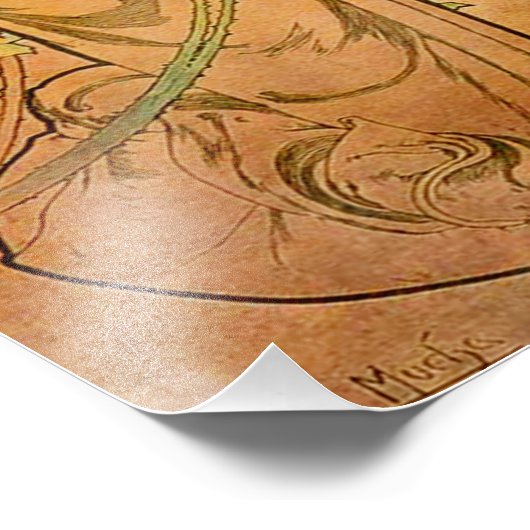 Alphonse Mucha de druk van het Roos Foto Afdruk (Hoek)