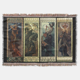 Alphonse Mucha de maan en de sterren Deken