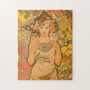 Alphonse Mucha de Roos Puzzle Legpuzzel