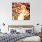 Alphonse Mucha, De seizoenen (1896) Lente Canvas Afdruk (Insitu (Slaapkamer))